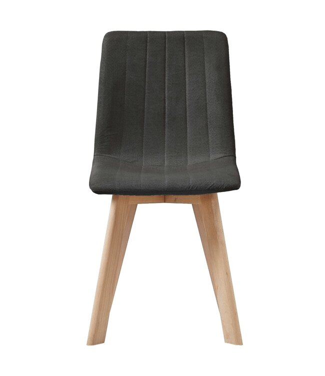 Eetkamerstoelen 2 st stof donkergrijs
