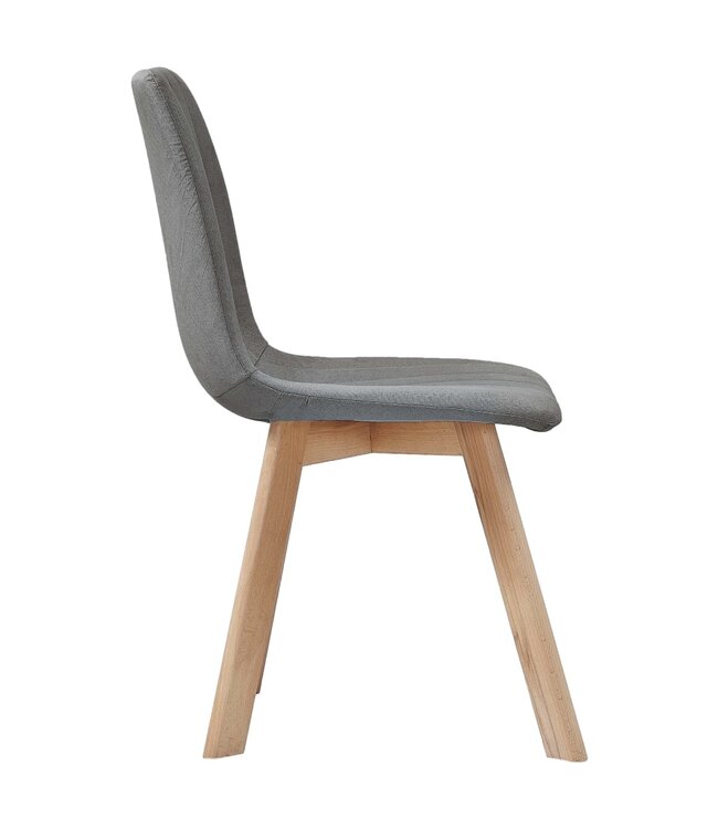 Eetkamerstoelen 4 st stof lichtgrijs