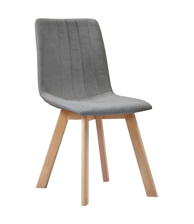 Eetkamerstoelen 2 st stof lichtgrijs