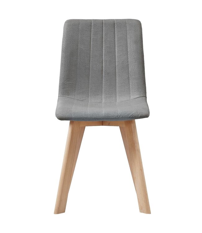 Eetkamerstoelen 2 st stof lichtgrijs