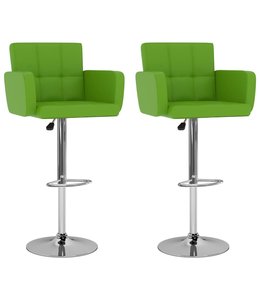 Barkrukken 2 st kunstleer groen