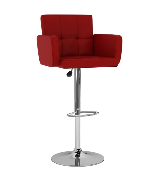 Barkrukken 2 st kunstleer wijnrood