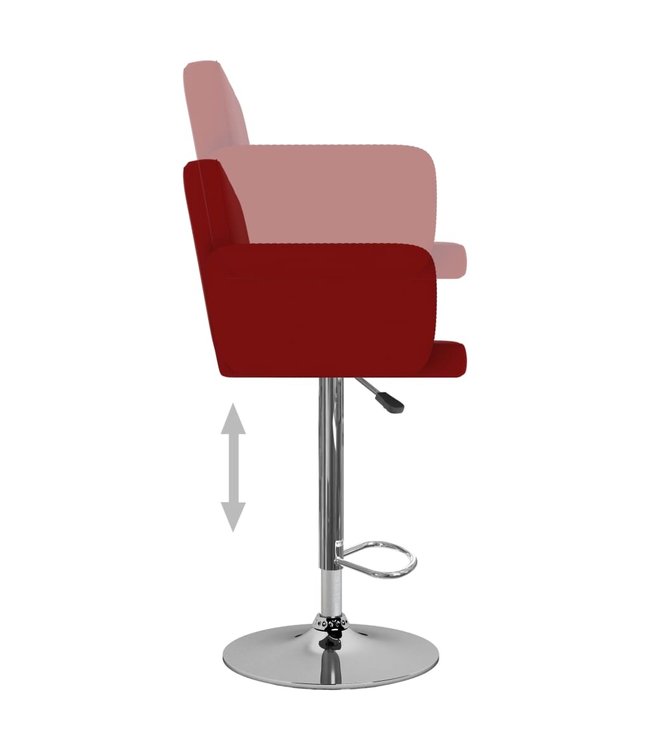 Barkrukken 2 st kunstleer wijnrood