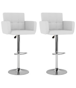 Barkrukken 2 st kunstleer wit