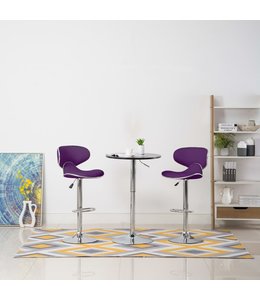 Barkrukken 2 st kunstleer paars