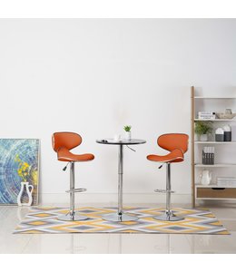 Barkrukken 2 st kunstleer oranje