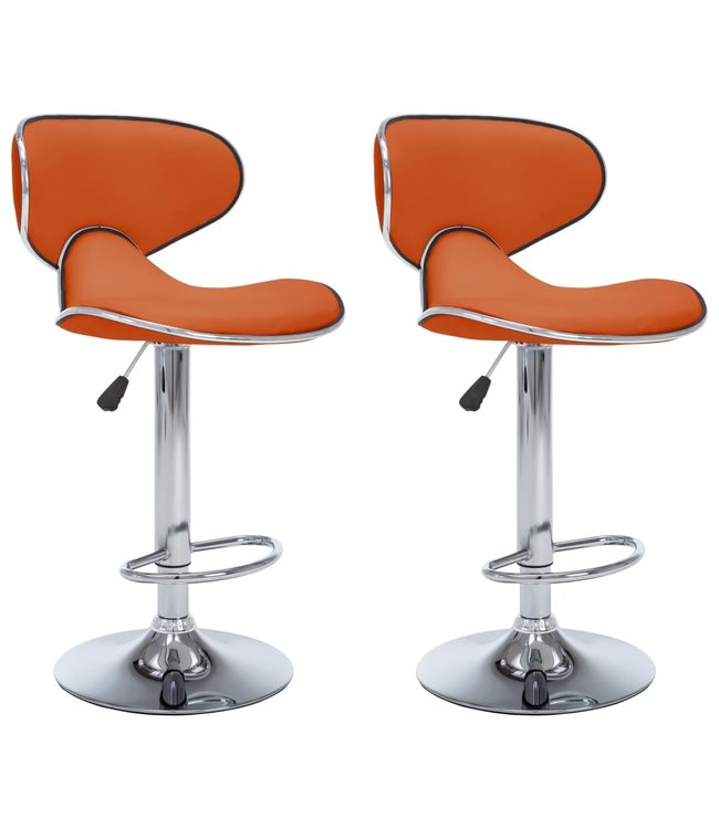 Barkrukken 2 st kunstleer oranje