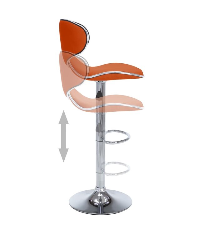 Barkrukken 2 st kunstleer oranje