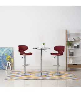 Barkrukken 2 st kunstleer wijnrood