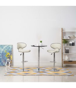 Barkrukken 2 st kunstleer crème