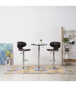 Barkrukken 2 st kunstleer bruin