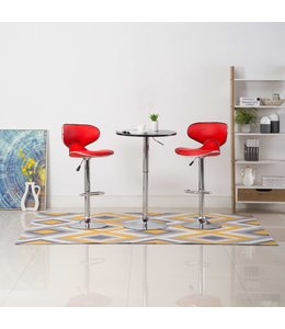 Barkrukken 2 st kunstleer wijnrood