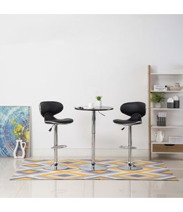 Barkrukken 2 st kunstleer zwart