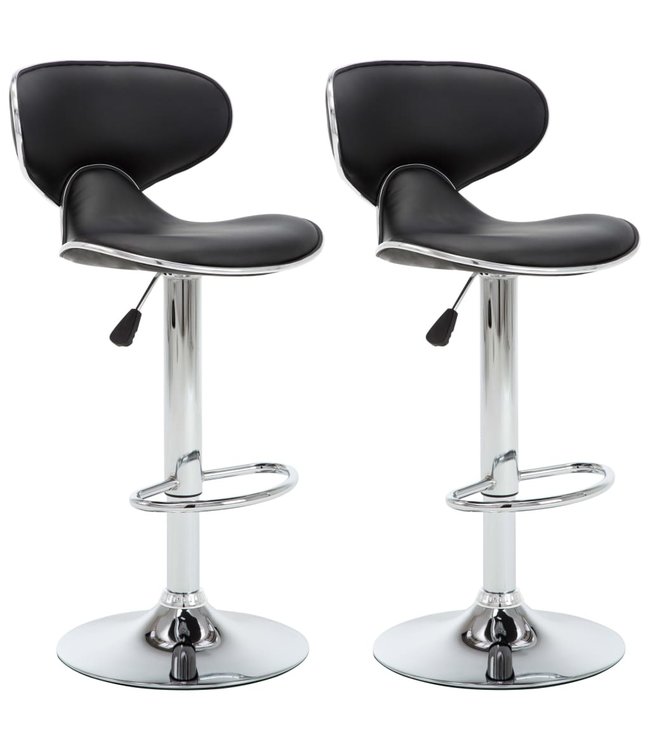 Barkrukken 2 st kunstleer zwart