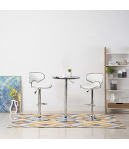 Barkrukken 2 st kunstleer wit