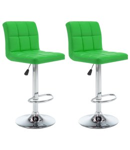 Barkrukken 2 st kunstleer groen