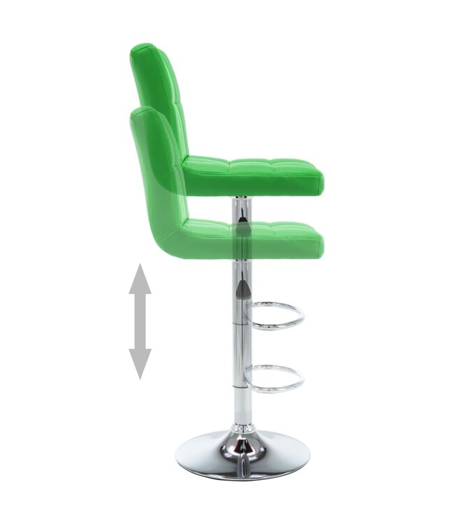 Barkrukken 2 st kunstleer groen