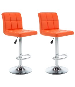 Barkrukken 2 st kunstleer oranje