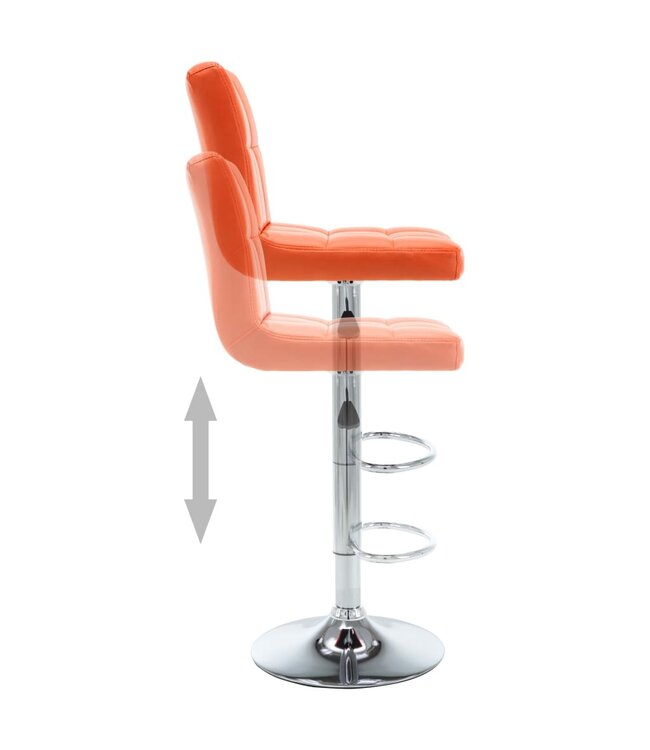 Barkrukken 2 st kunstleer oranje