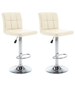 Barkrukken 2 st kunstleer crème