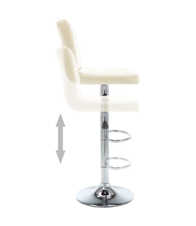 Barkrukken 2 st kunstleer crème