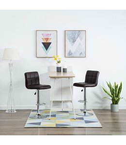 Barkrukken 2 st kunstleer bruin