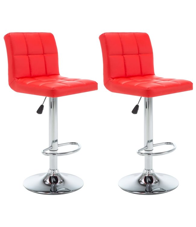 Barkrukken 2 st kunstleer rood