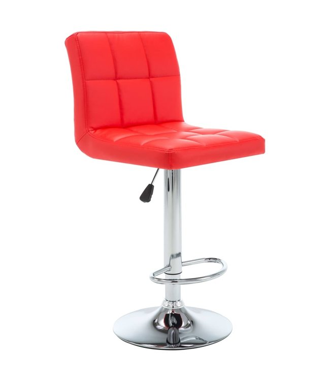 Barkrukken 2 st kunstleer rood