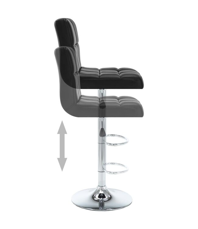 Barkrukken 2 st kunstleer zwart