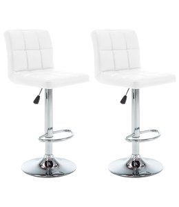 Barkrukken 2 st kunstleer wit