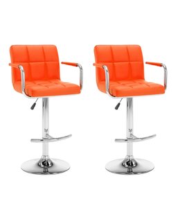 Barkrukken 2 st kunstleer oranje