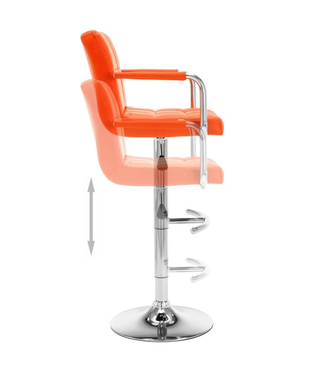 Barkrukken 2 st kunstleer oranje