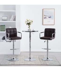 Barkrukken 2 st kunstleer bruin