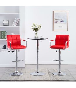 Barkrukken 2 st kunstleer wijnrood