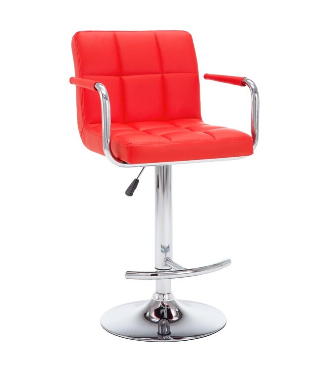 Barkrukken 2 st kunstleer wijnrood