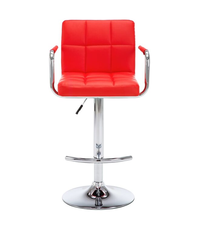 Barkrukken 2 st kunstleer wijnrood