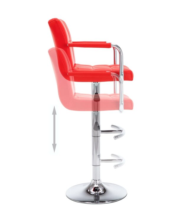 Barkrukken 2 st kunstleer wijnrood