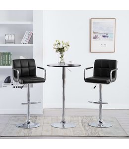 Barkrukken 2 st kunstleer zwart