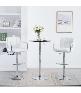 Barkrukken 2 st kunstleer wit