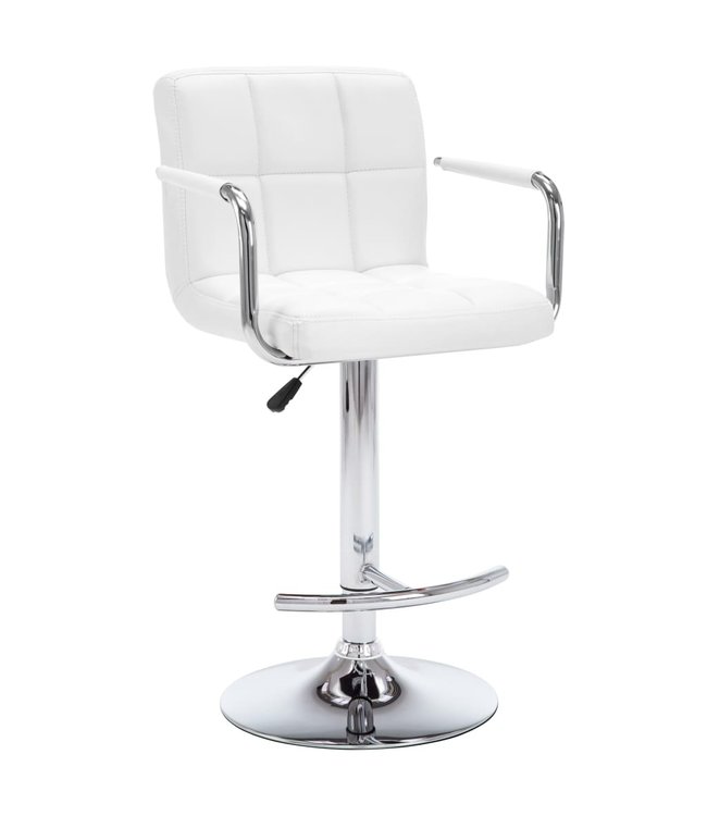 Barkrukken 2 st kunstleer wit