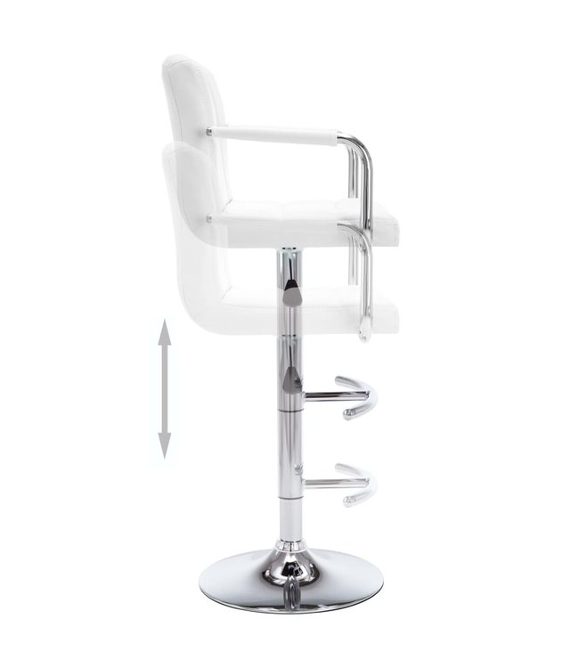 Barkrukken 2 st kunstleer wit