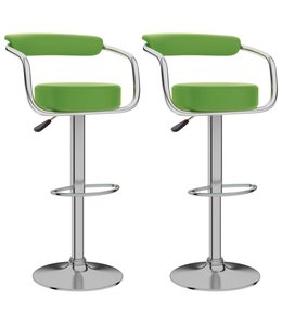 Barkrukken 2 st kunstleer groen