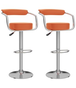 Barkrukken 2 st kunstleer oranje