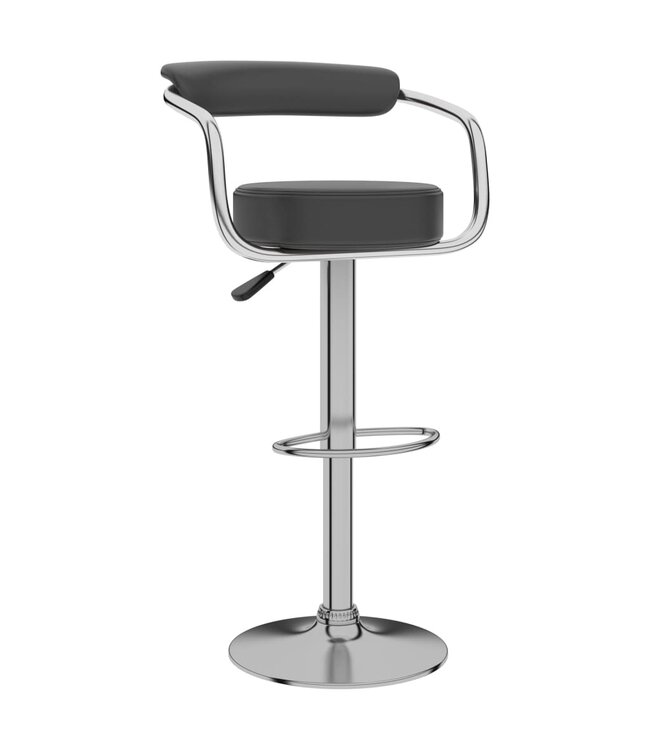 Barkrukken 2 st kunstleer grijs