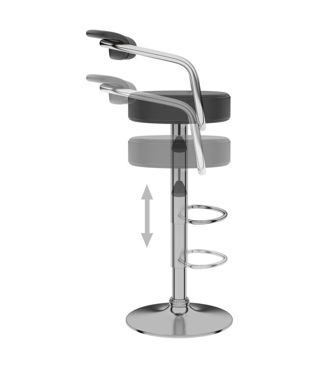 Barkrukken 2 st kunstleer grijs