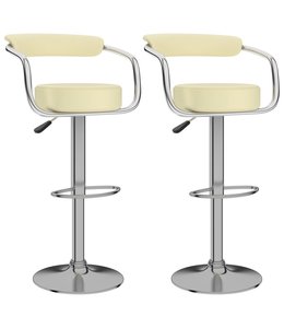 Barkrukken 2 st kunstleer crème