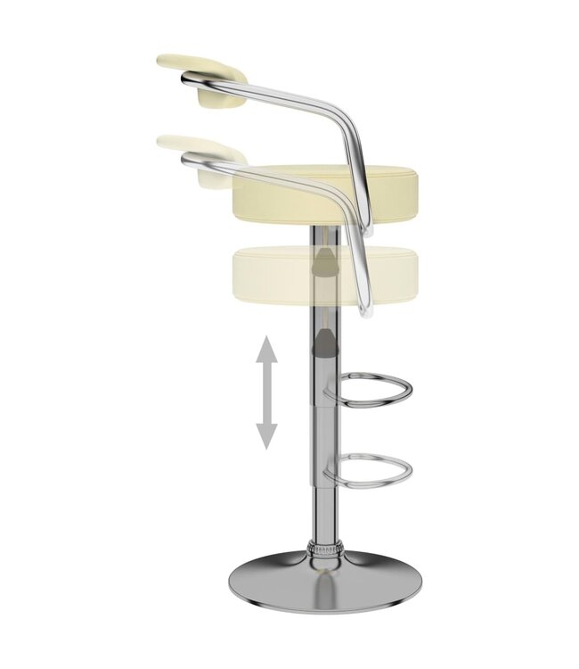 Barkrukken 2 st kunstleer crème