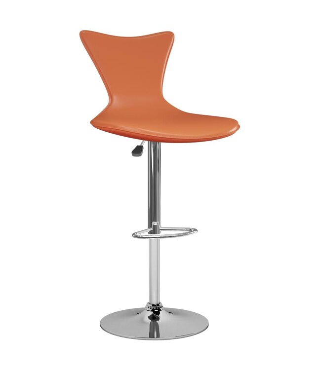 Barkrukken 2 st kunstleer oranje