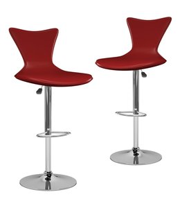 Barkrukken 2 st kunstleer wijnrood