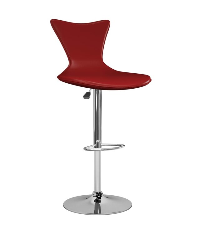 Barkrukken 2 st kunstleer wijnrood